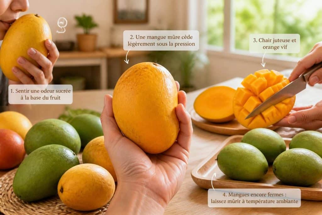 découvrez nos astuces simples et efficaces pour savoir si une mangue est mûre et savourer pleinement son goût sucré et parfumé.