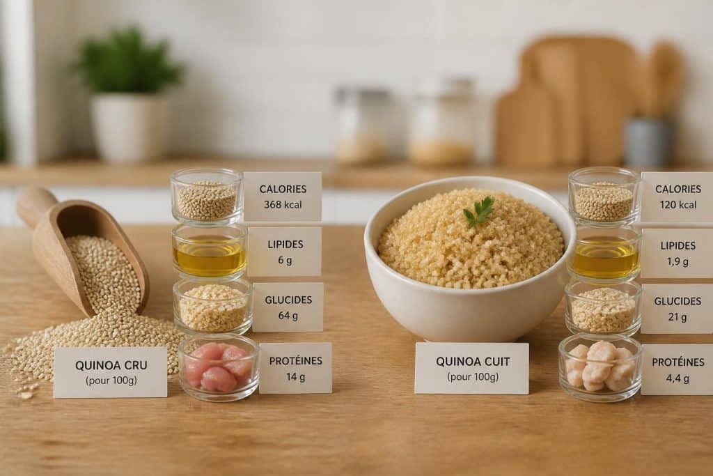 découvrez les calories et la valeur nutritionnelle du quinoa, cru et cuit, pour mieux intégrer cet aliment sain à votre alimentation quotidienne.