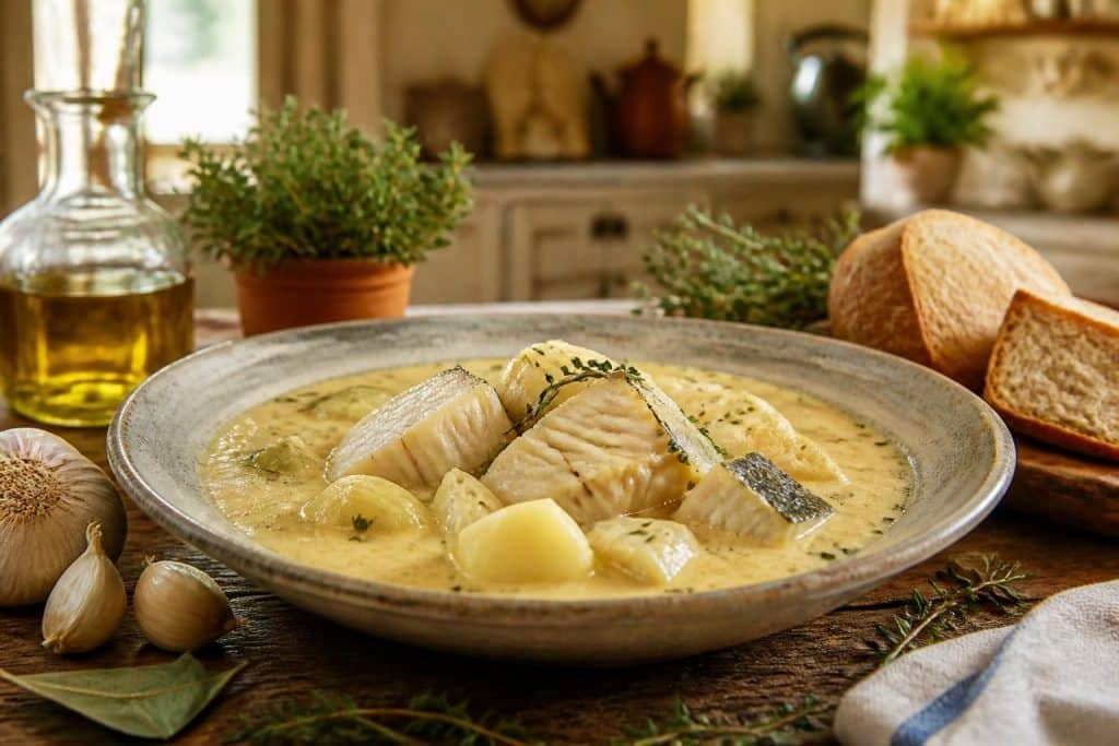 découvrez la recette traditionnelle de la bourride, un plat emblématique de la cuisine provençale à base de poisson et d'aïoli, savoureux et authentique.