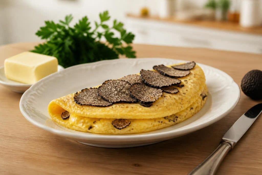 découvrez notre recette simple et délicieuse d'omelette à la truffe, un plat raffiné et facile à préparer pour sublimer vos repas.