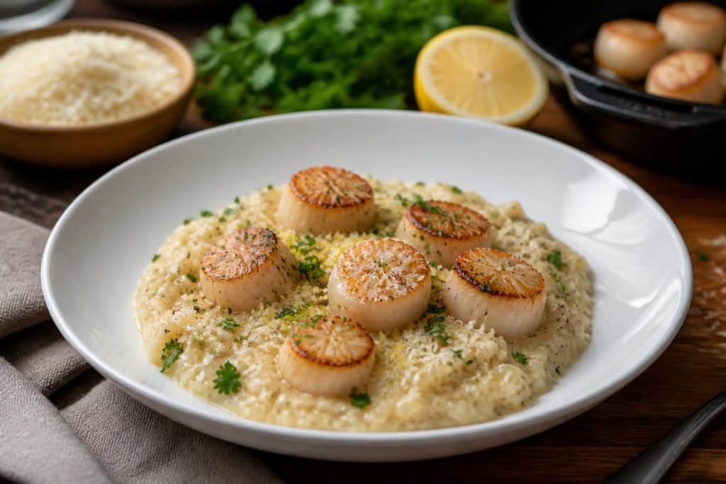 découvrez notre recette facile et rapide de risotto aux saint-jacques, crémeux et savoureux, idéale pour un repas gourmand en toute simplicité.