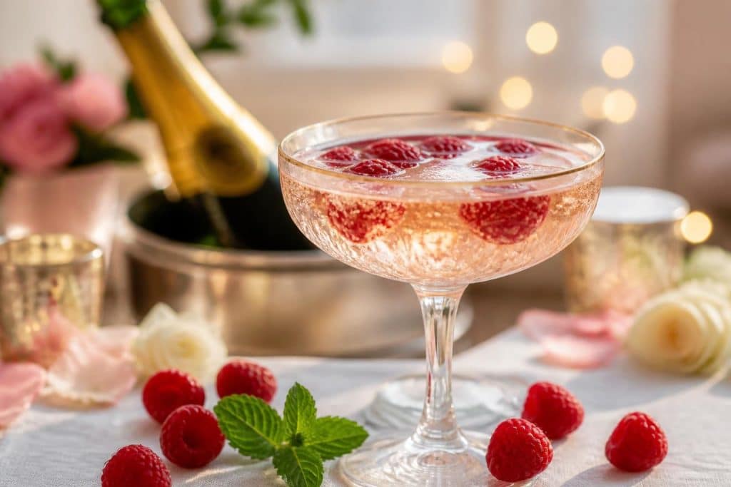 découvrez une recette facile et festive de soupe de champagne aux framboises, parfaite pour impressionner vos invités lors de vos occasions spéciales.