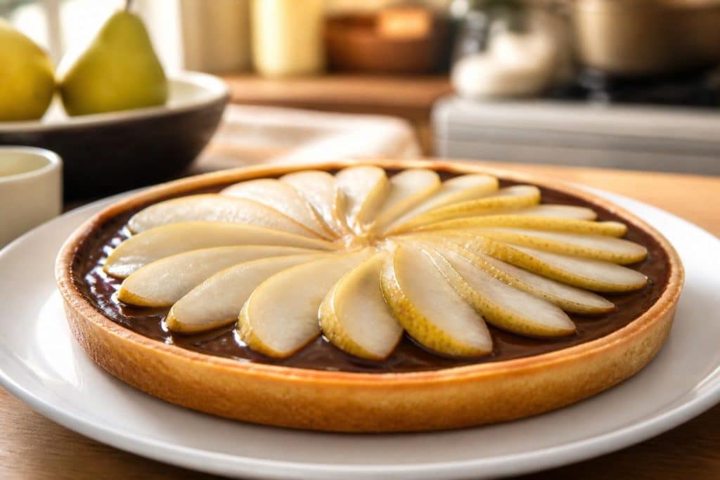 découvrez la recette facile et gourmande de la tarte poire chocolat de cyril lignac, parfaite pour régaler vos papilles en toute simplicité.