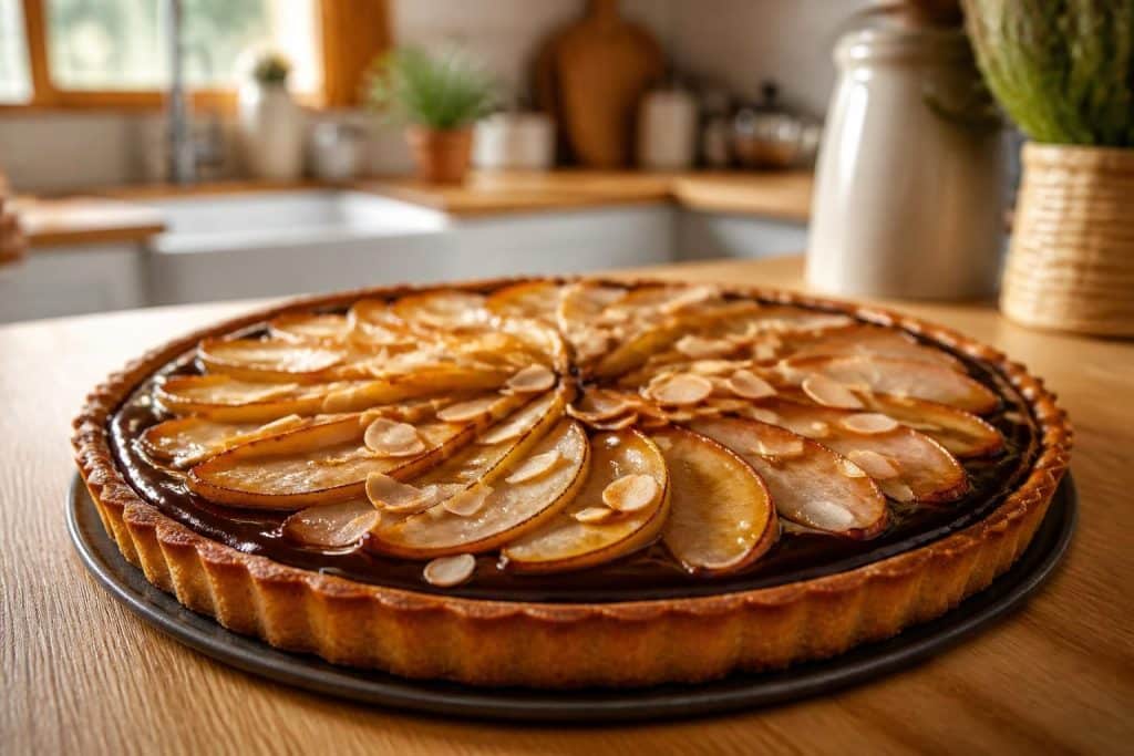 découvrez notre recette facile et gourmande de tarte poire chocolat amande, alliant douceur des poires, richesse du chocolat et croquant des amandes pour un dessert irrésistible.