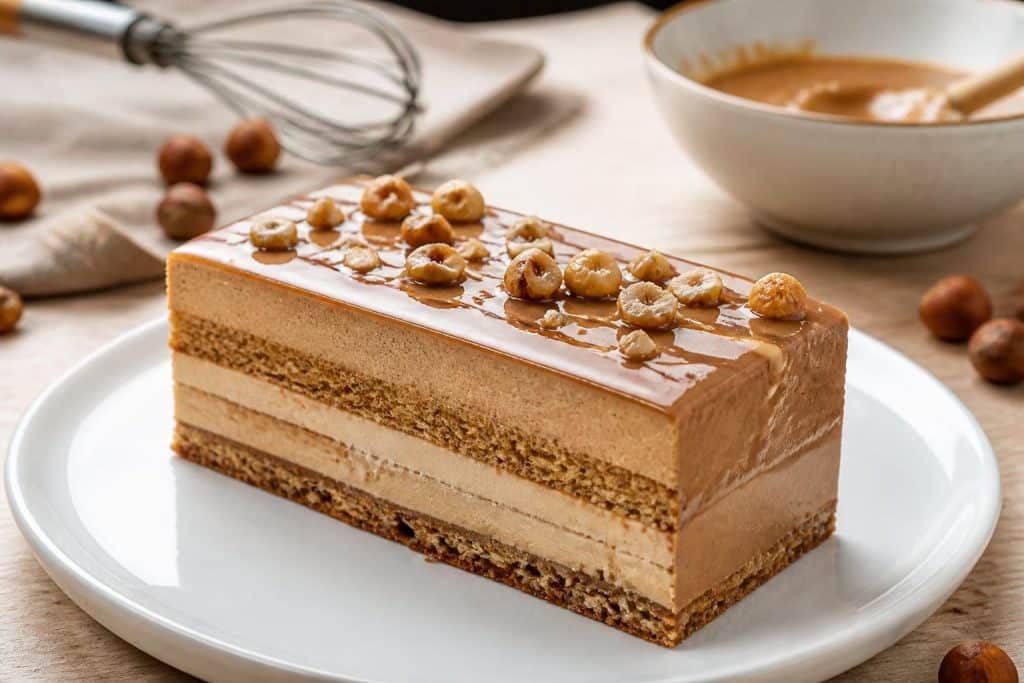 découvrez notre recette facile et délicieuse d'entremet praliné, parfaite pour régaler vos papilles avec un dessert gourmand fait maison.