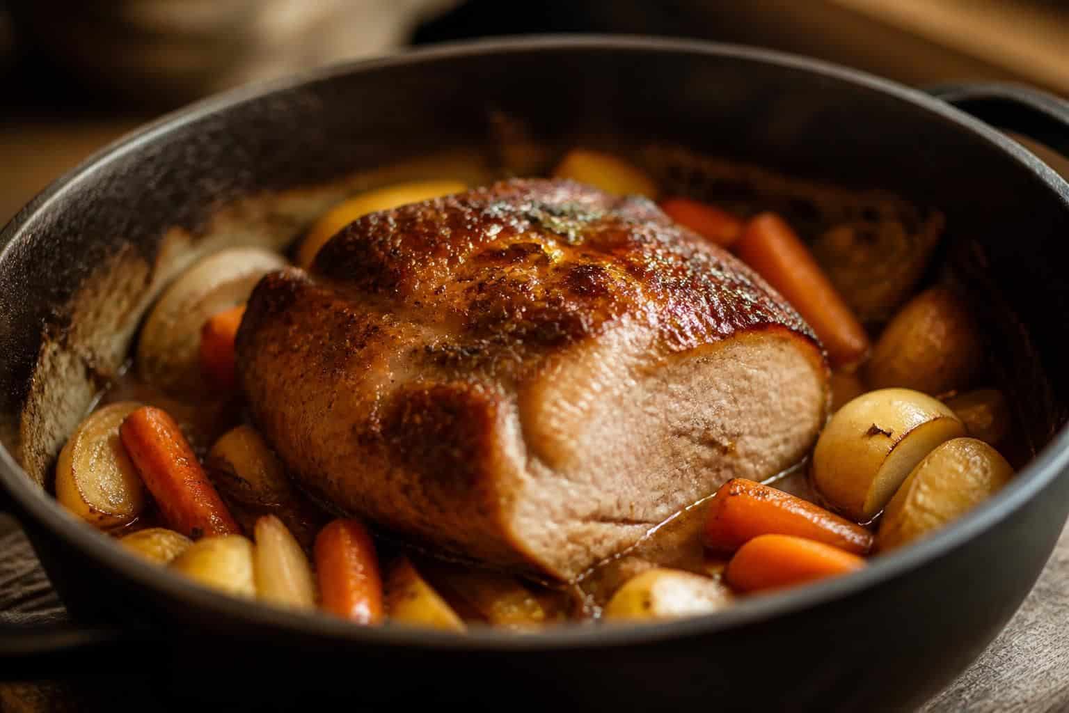 découvrez notre recette de rôti de porc en cocotte, tendre, fondant et facile à préparer pour un repas savoureux et convivial.
