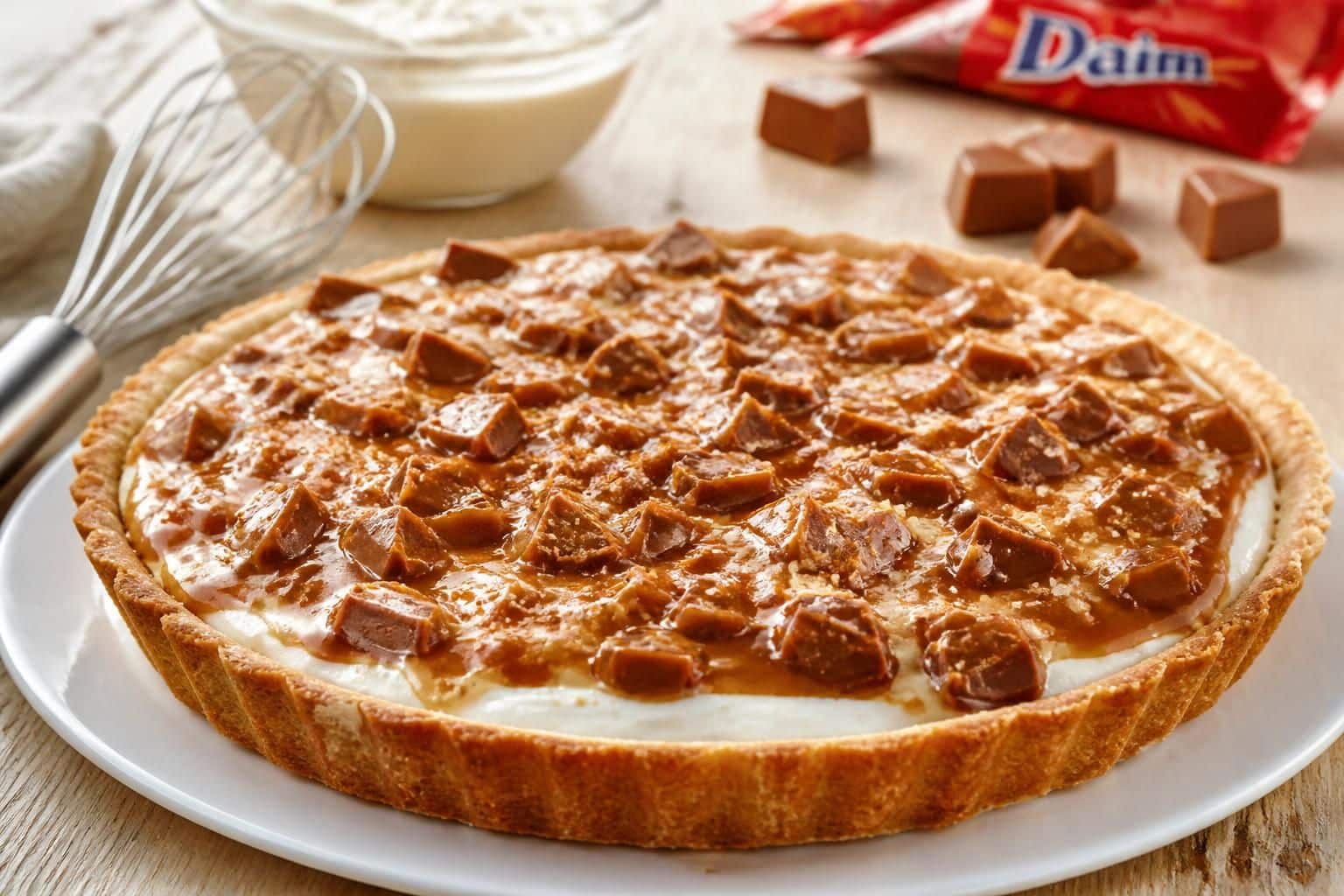 découvrez notre recette facile et gourmande de tarte au daim, parfaite pour régaler vos papilles avec un dessert chocolaté et croustillant.