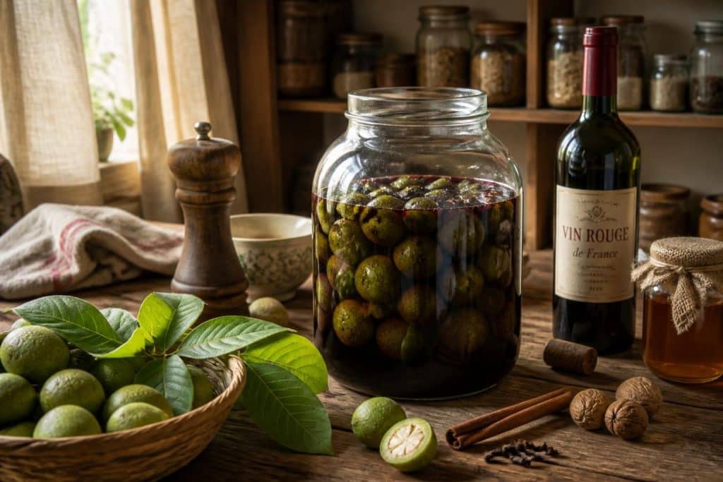 découvrez la recette grand-mère simple et authentique du vin de noix, une tradition savoureuse à préparer facilement chez vous.